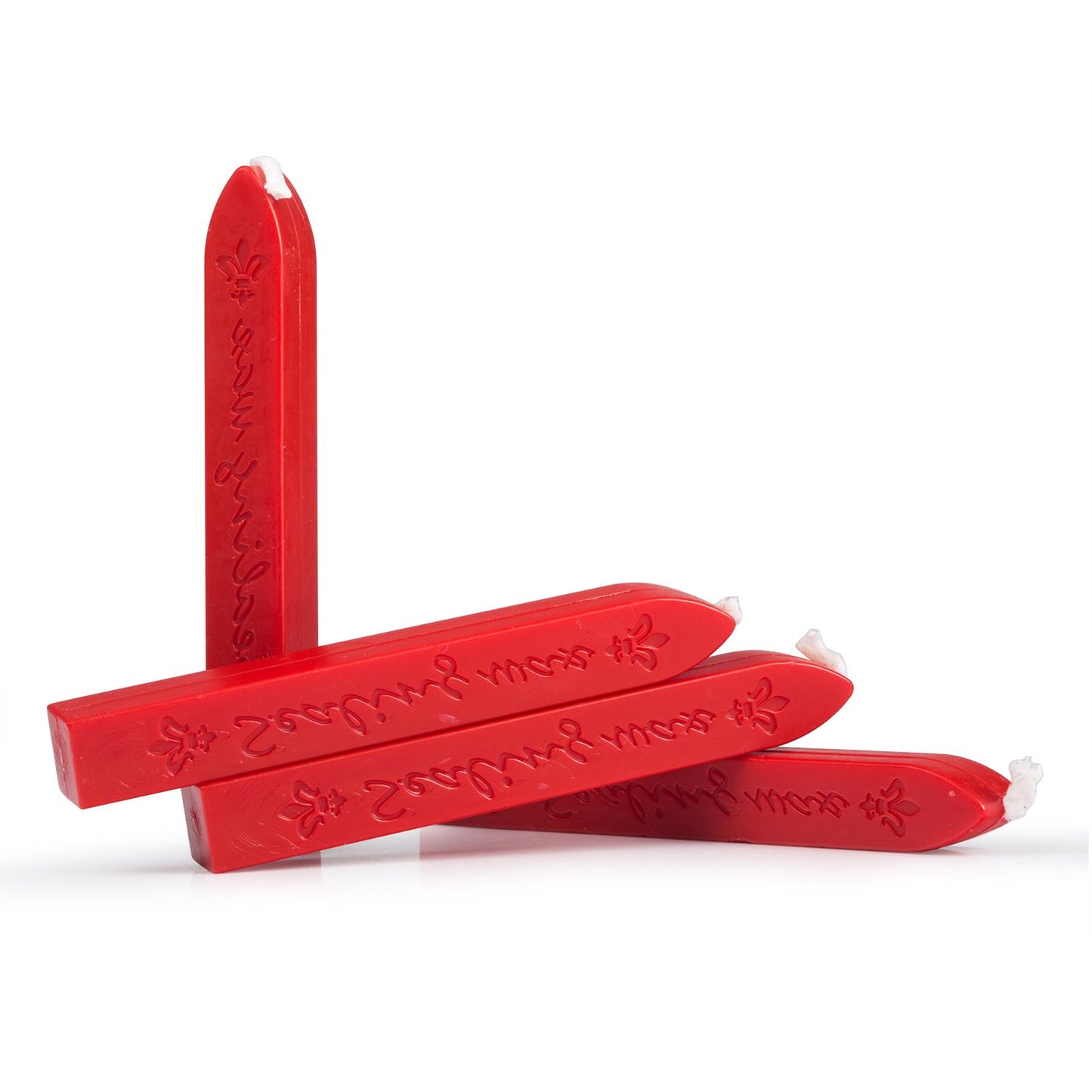 Mceal Sealing Wax Stick with Wick Flower De Luce of France Retro 10 Pieces Pack(Barn Red)