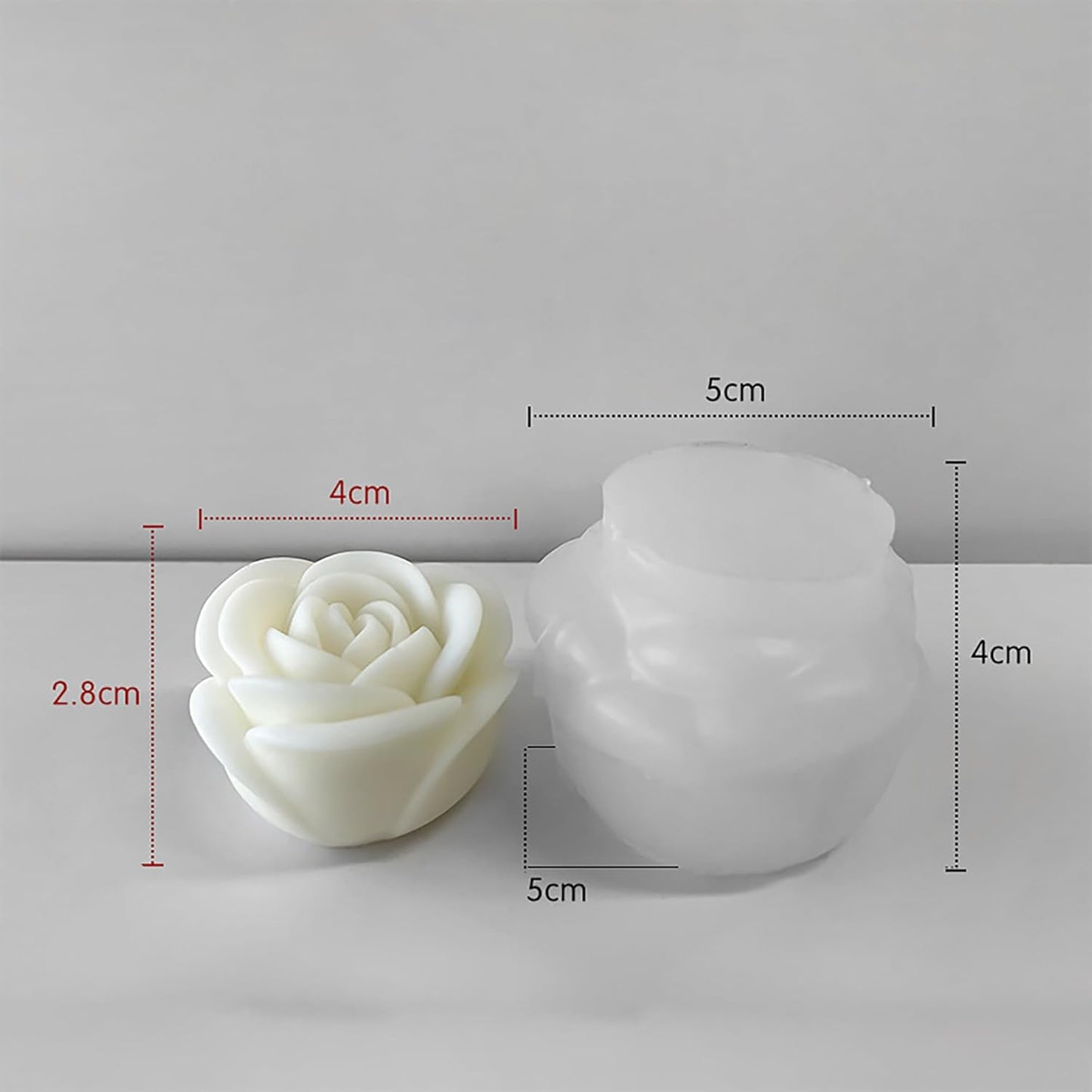 2 Pack Tulip Peony Rose Resin Casting Silicone Molds for Candle Making & Home Decor