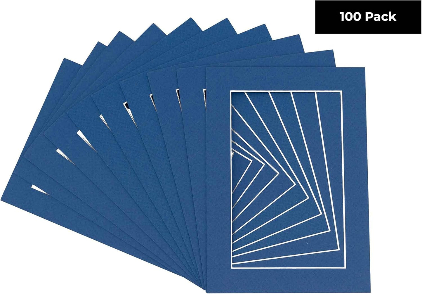 11x14 Mat for 8.5x11 Photo - Precut Royal Blue Picture Matboard for Frames Measuring 11 x 14 Inches - Bevel Cut Matte to Display Art Measuring 8.5 x 11 Inches - Acid Free Pack of 100 MATS