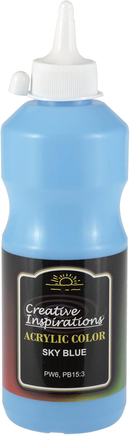 Creative Inspirations Acrylic Paint - Sky Blue - 500 mL Bottle - Smooth & Creamy Consistency, Vibrant Pigmentation, Great Coverage for Artists - Clean Up with Soap & Water