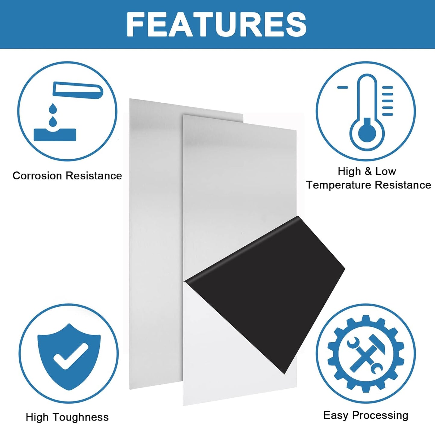 2Pcs 304 Stainless Steel Sheets Metal 6" x 12" x 1/32" Inch 304 Stainless Steel Plates 20 Gauge(0.8MM) Stainless Steel Shim Stock Plates Metal Sheets for Crafting, Stovetop, Snow Frosted Surface