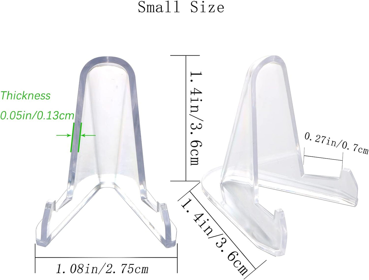 50 PCS Acrylic Display Holder Clear Display Easel Stands for Coins Capsules Phone Medals Stones Cards (Small)