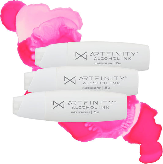 Artfinity Alcohol Inks 3 Pack - Vibrant, Professional, Dye-Based Alcohol Inks for Artfinity Alcohol Markers, Artists, Drawing, & More! - Fluorescent Pink FRV1