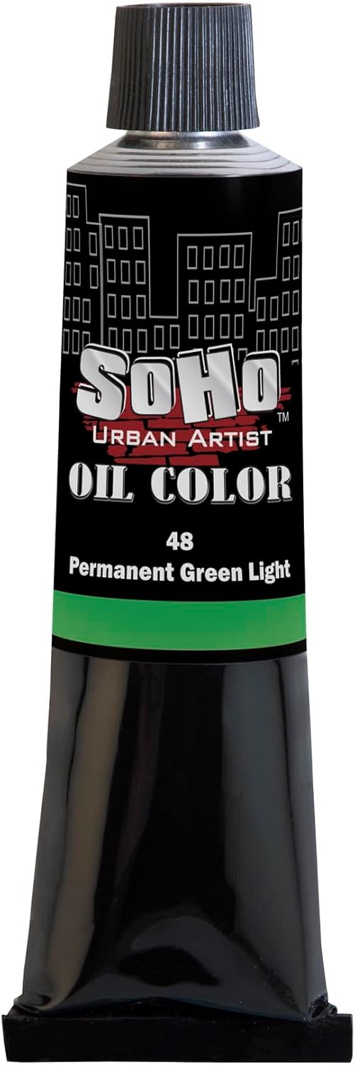 Soho Urban Artist Oil Paint - Permanent Green Light, 170 ml Tube - Best Valued Oil Colors for Painting, Excellent Pigment Load