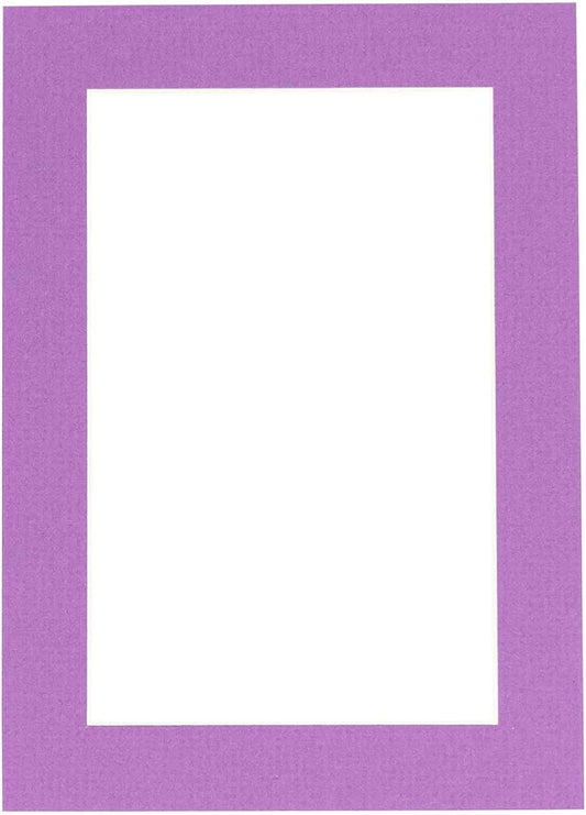 Poster Palooza 8.5x11 Mat Bevel Cut for 7x9 Photos - Acid Free Dark Purple Precut Matboard - For Pictures, Photos, Framing - 4-ply Thickness