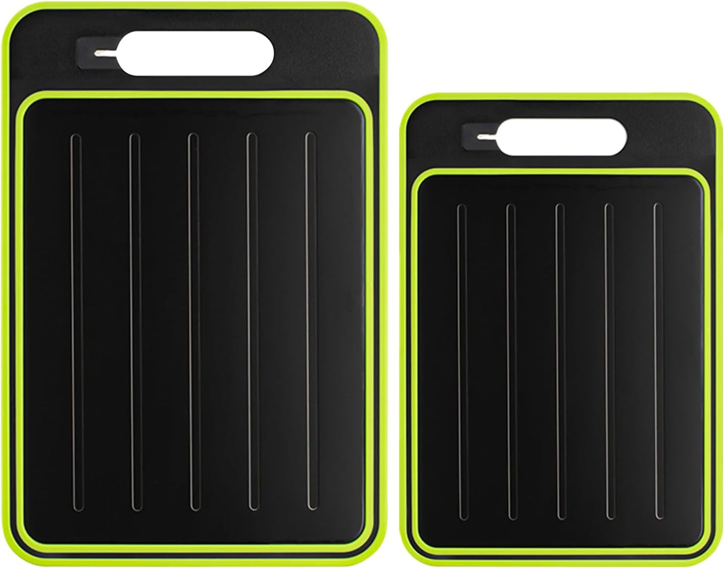 Cutting Board Double Sided,2 Pcs Vegetable Board With Sharpening Stone,Large Size+Small Size,Food Grade Stainless steel and Wheat straw PP Material,Eco-Friendly (black)