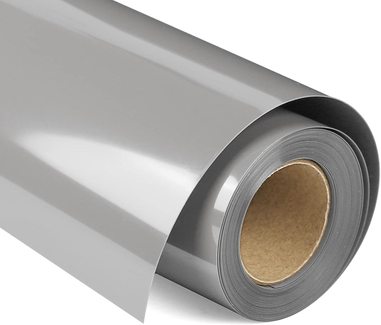 VINYL FROG Heat Transfer Vinyl Roll HTV Vinyl - 12" x12ft Grey Iron on Vinyl for T-Shirts, Heat Press Vinyl for DIY Craft Designs (Grey)