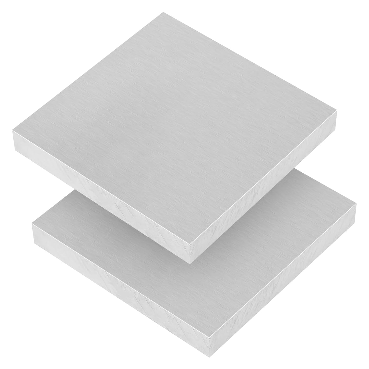 2Pack 6061 T651 Aluminum Sheet Metal 4 x 4 x 1/2Inch (12.7MM) Flat Plain Thickened Aluminum Plate Covered with Protective Film, Heat Treatable Rectangle 0.50" Thick Aluminum Metal Plate for Industrial