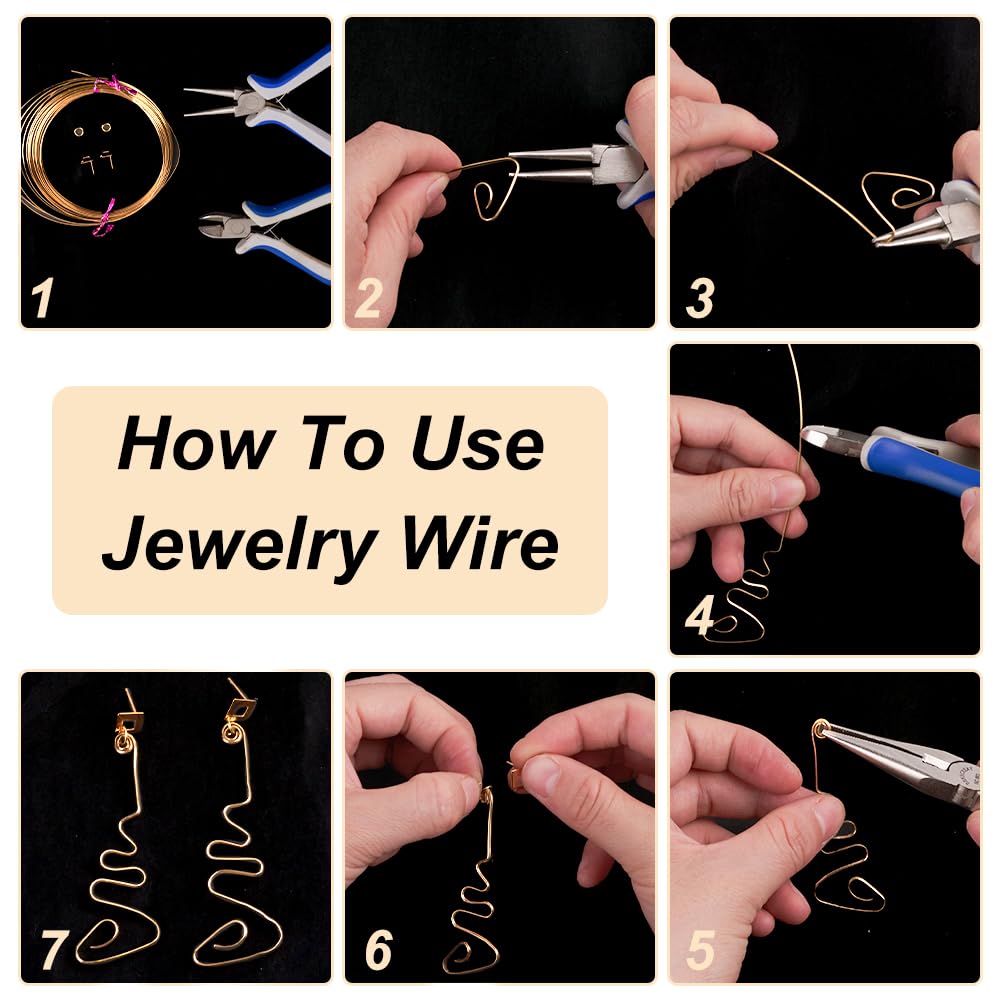 BENECREAT 19.6 Feet 22 Gauge Half Round Copper Wire 1.6mm Wide Brass Craft Wire, Jewelry Beading Wire for Earring Necklace Jewelry Making, Wire Wrapping,DIY Arts