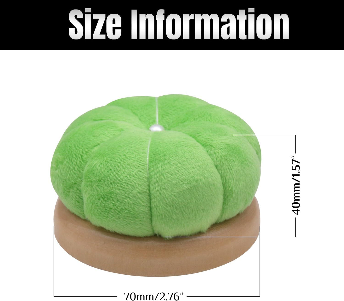 Uxney Pin Cushion,Wooden Sewing Pin Cushion Pincushion Needle Cushion for Sewing Quilting Needlework DIY Crafts(Green,2 PCS)