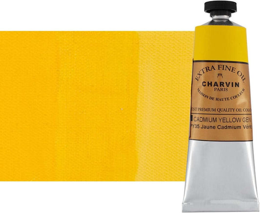 Charvin Extra Fine Oil Paint, Cadmium Yellow Medium 60 mL - Triple-Milled, Rich Texture, Poppy Oil-Based, Light-Fast, Handmade, Archival Quality
