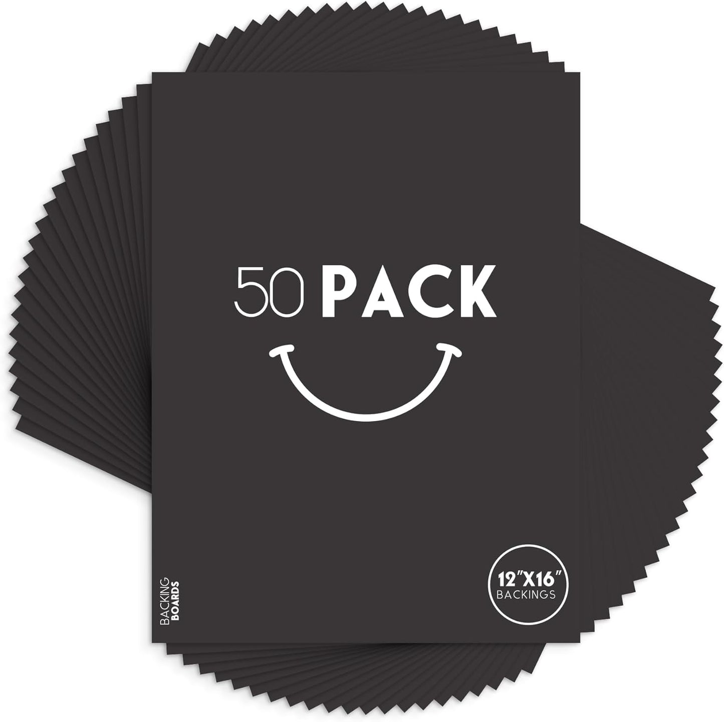 Golden State Art, 12x16 Uncut Photo Mat Matboard - Black Uncut Mats for DIY Projects, Presentation Boards, Art Crafts, Prints (50 Pack)