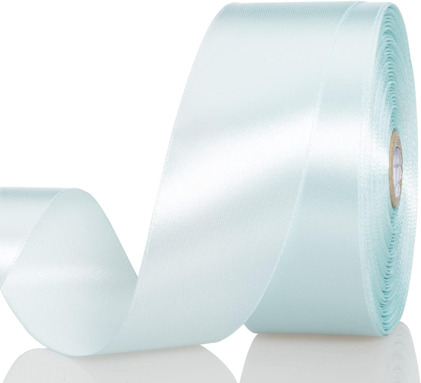 1 1/2 Inch Light Blue Solid Satin Ribbon, 50 Yards Craft Fabric Ribbon for Gift Wrapping Floral Bouquets Wedding Party Decoration