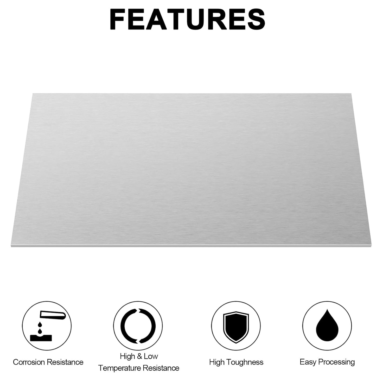 430 Stainless Steel Sheet Metal 6" x 12" x 1/8" (3.40MM) Inch Metal Plates for Magnetic Mount Board Wall 10GA 430 Stainless Steel Shim Stock Plates Metal Sheets for Crafting, Kitchen, Office
