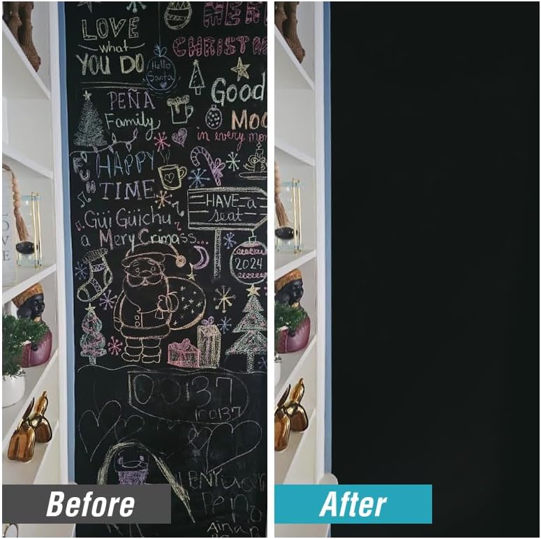 Chalkboard Paint Black Chalk Board Paint for Wood, Metal, Glass, Wall, Plaster Boards Sign, Frame Any Surface Black Matte Finish, Acrylic Non-Toxic, Quick-Dry - 250g, 9oz, Cover 35 sf