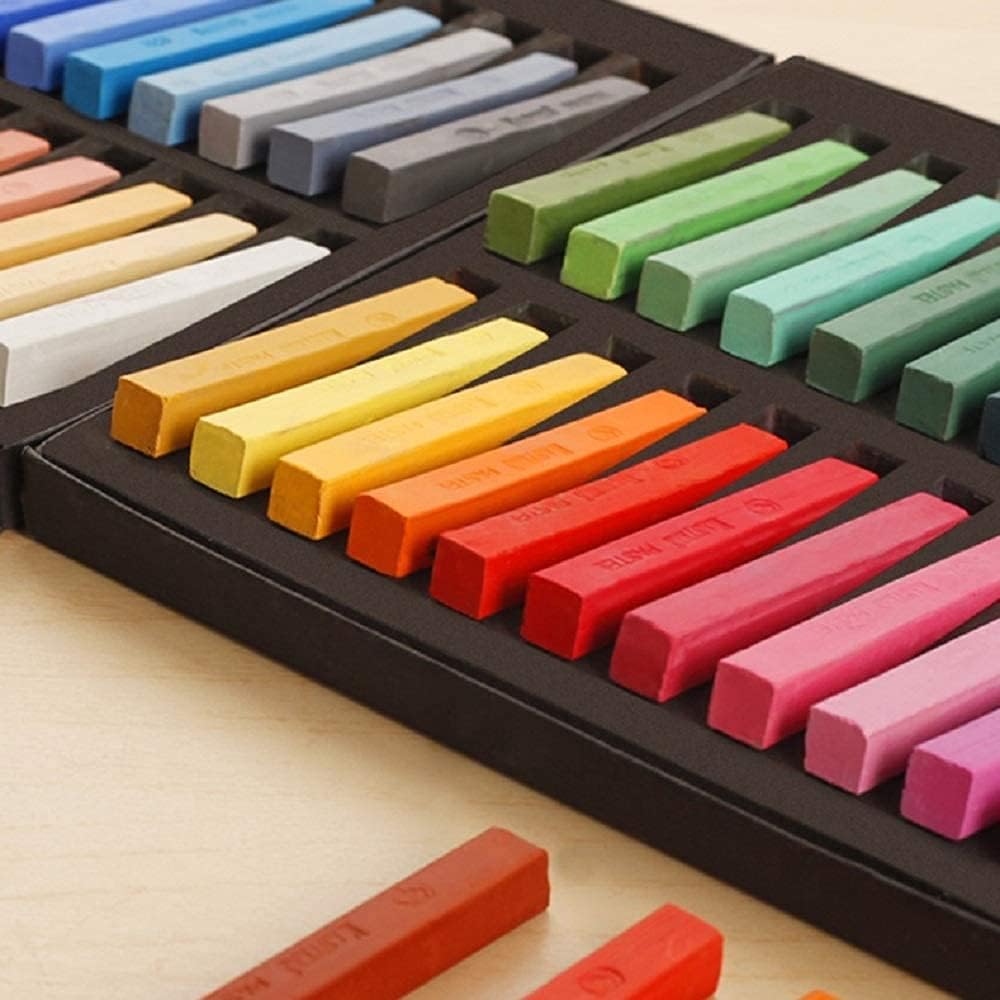 Non Toxic Artist Pastels,Square Soft Pastels Set,Chalks 12/24/36/48 Colors Soft Dry Pastel Artist Chalk Pastel Sticks for Office School Art Drawing Painting Supplies Professional Art Pastel (48Pcs)