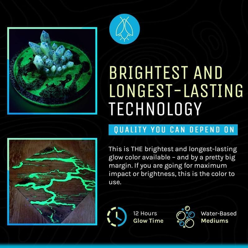 Glow in The Dark Pigment Powder - Neutral and Fluorescent Color for Art Painting, Fine Art, Nail Art Paint, and DIY Crafts - Long Lasting, 10+ Color Options - Neutral Sky Blue - (60 Grams/ 2.12 oz)