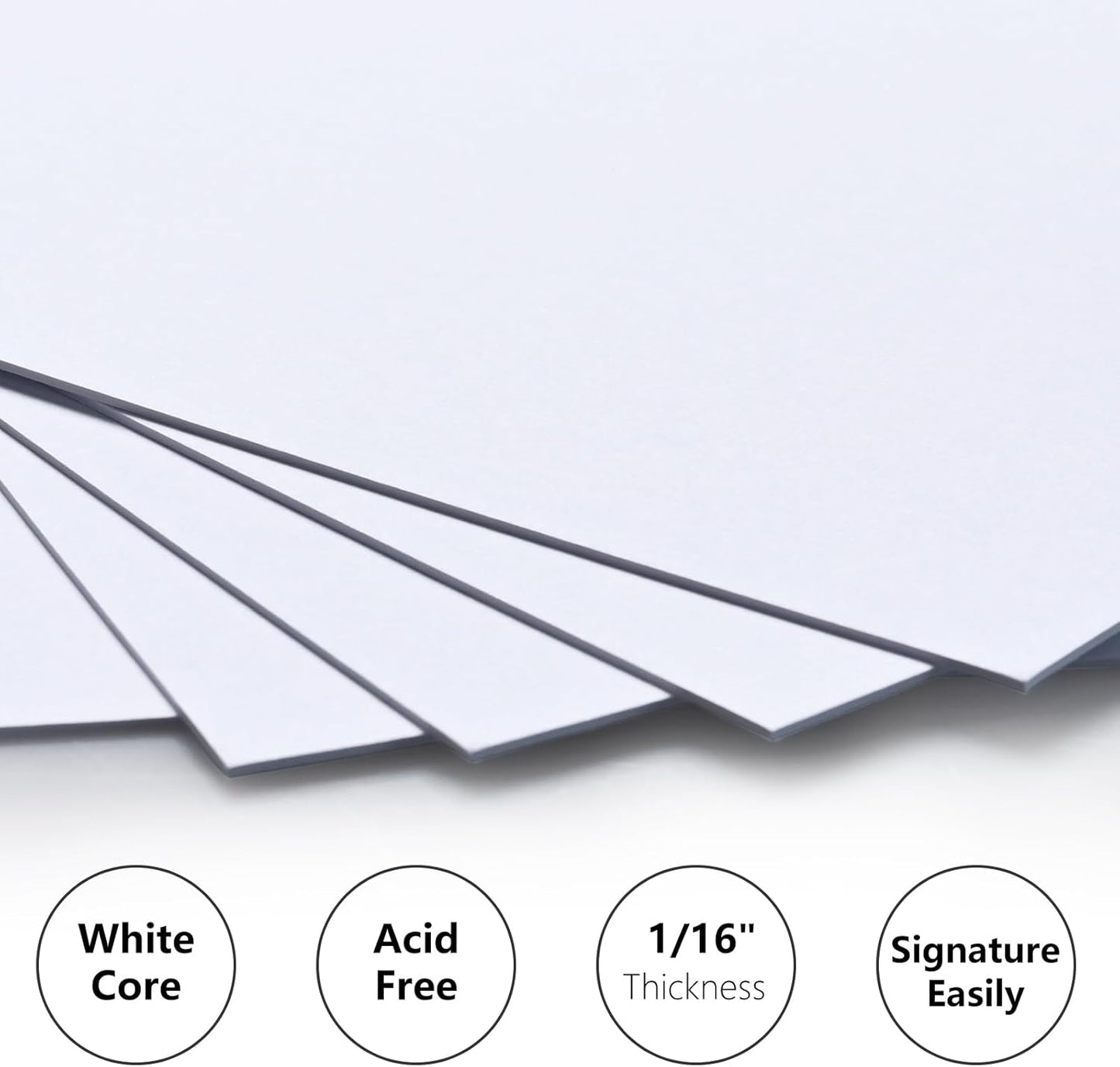 Egofine 14 Pack Mat Board, 8x10 Backing Board, Acid Free White Uncut Mat Board for Photos, Pictures, Frames, Artworks and Paints
