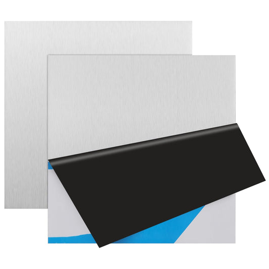 2Pcs 304 Stainless Steel Sheets Metal 6" x 6" x 1/32" Inch 304 Stainless Steel Plates 20 Gauge(0.8MM) Stainless Steel Shim Stock Plates Metal Sheets for Crafting, Stovetop, Snow Frosted Surface