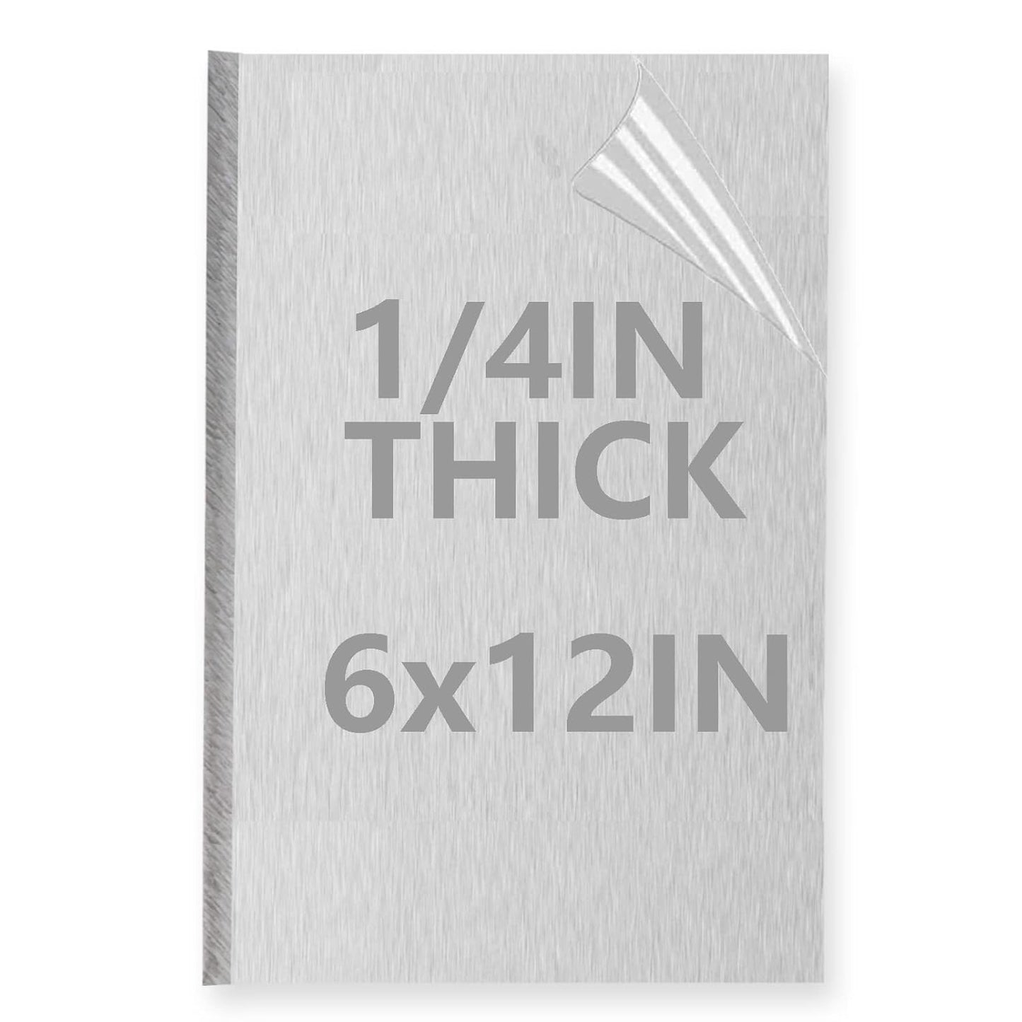 1/4Inch Thick Aluminum Sheet Plate, 6” x 12” Heavy Duty Aluminum Sheets Plates with Protective Film, 6061 Flat Plain Panel Plate Solid Metal Sheet Plate for Crafting Structural Framing Base Plate