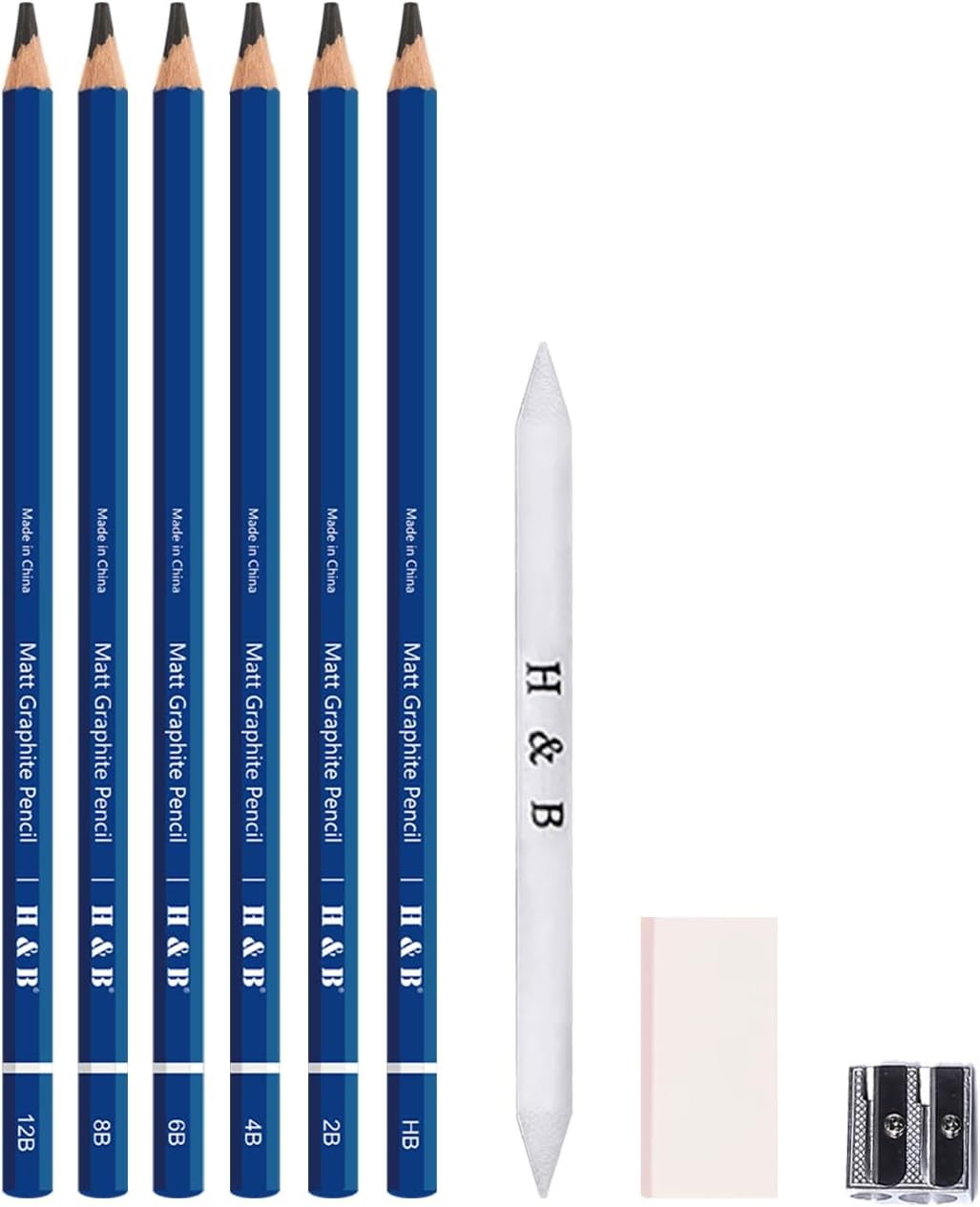 H & B Profession Sketch Pencils 9-Piece, Matte Sketch pencils, Sketch Pencil Set for Drawing, Shading, and Sketching for Beginners, Artists and professional artists