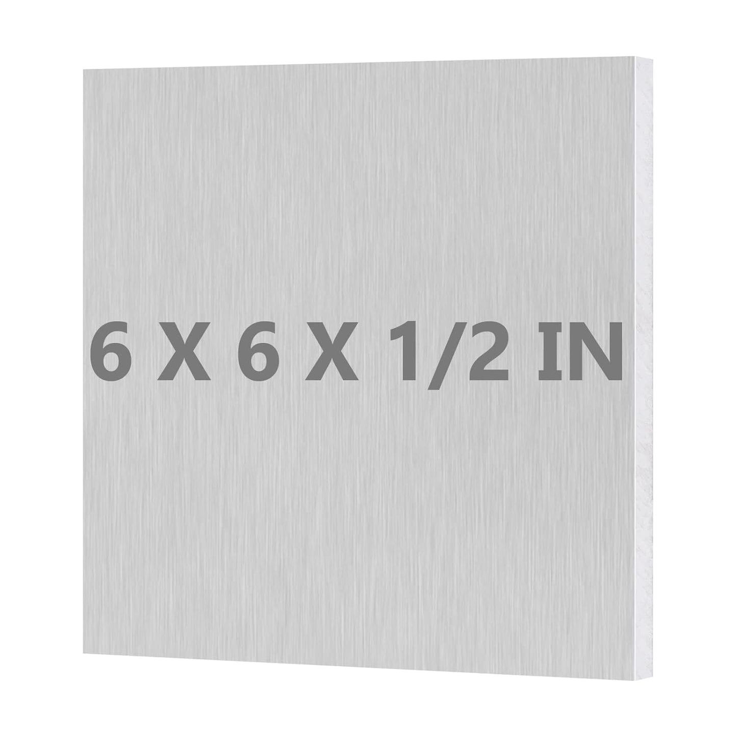 6061 T651 Aluminum Sheet Metal 6 x 6 x 1/2 (12.7MM) Inch Heat Treatable Rectangle 0.50" Thick Flat Plain Aluminum Metal Plate for Crafting, Industry, Covered with Protective Film