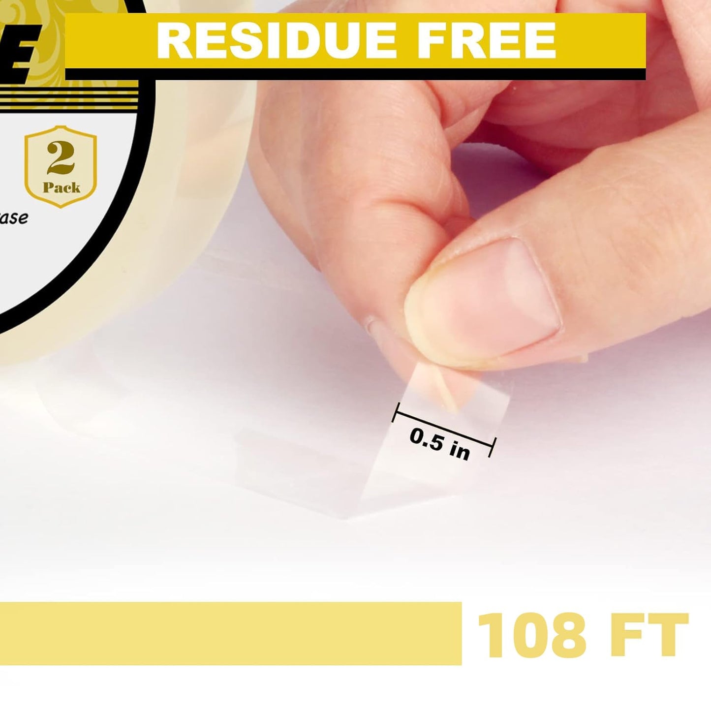 2Packs Clear Floral Tape - 1/2 inches Wide Floral Vase Tape, Clear Waterproof Floral Tape for Fresh Flower Bouquets and Flower Arrangements Crafts (0.5inch*2Packs), 0.5inch*2Pack