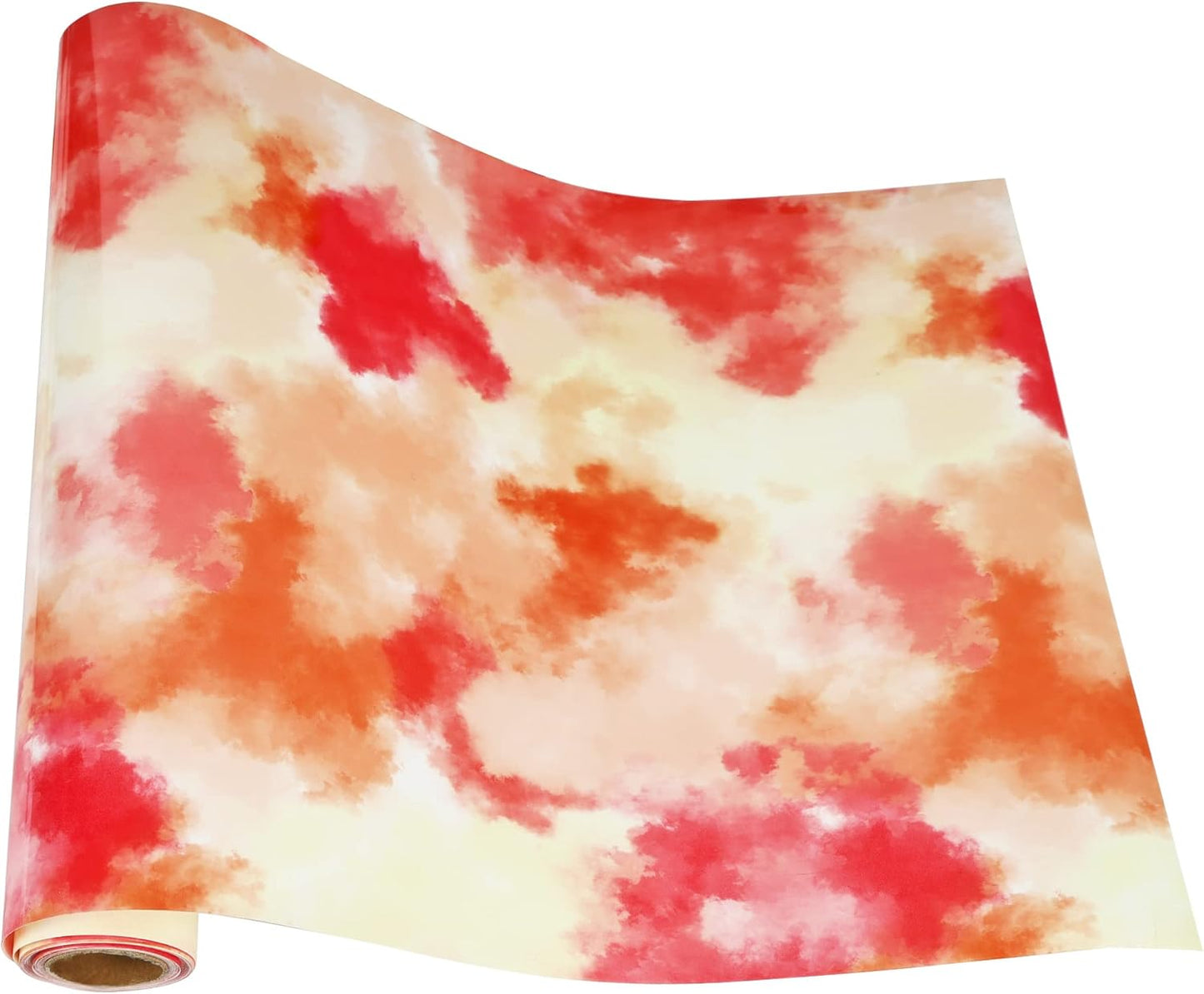 RENLI·TONG Tie Dye Heat Transfer Vinyl, 10Inch by 10ft Roll, Rainbow, Glossy, Cloth, Bohemian, Single Use, for T-Shirt, Shoes, Aprons, Jeans, Baseball Caps, Other Fabric Items