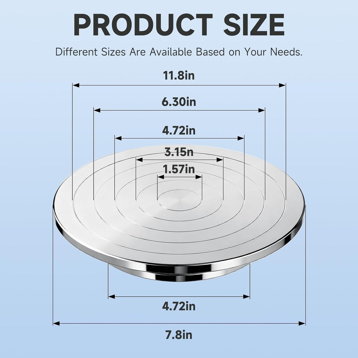 Kartols 12 Inch Sculpting Wheel, Double-Sided Pottery Turnable Wheel Aluminium Alloy Heavy Duty Metal Banding Wheel with Ball Bearings for Ceramics Model Making Clay Modeling Cake Decor Paint Spraying