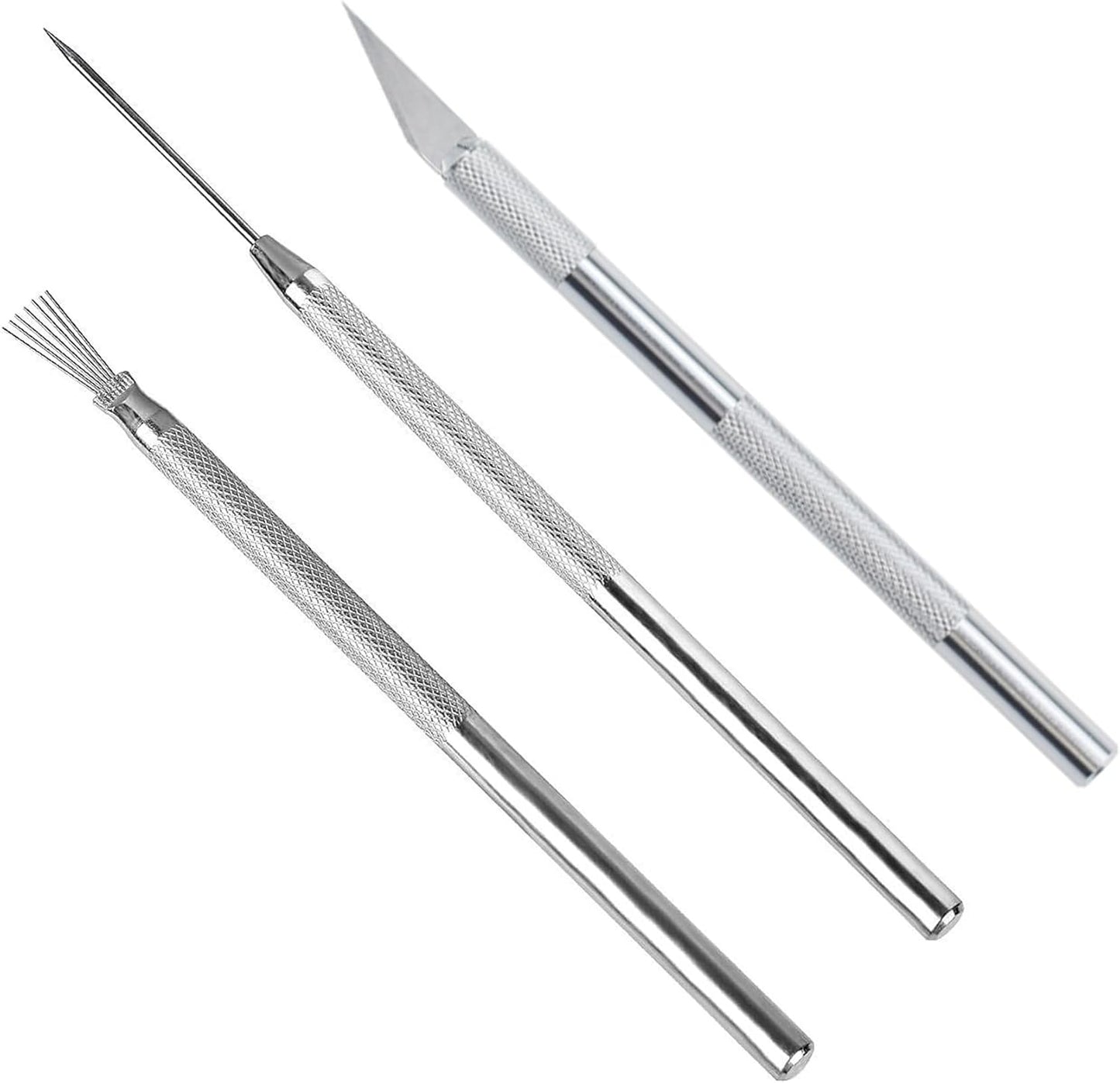 3 in 1 Clay Needle Tools Sculpting Ceramics Pottery Carving Tools for Model Clay Supplies, Ceramic & Pottery Tools Includes Sculpture Feather Pin Carving Knife Needle Texture Tools, LXLVOUEG