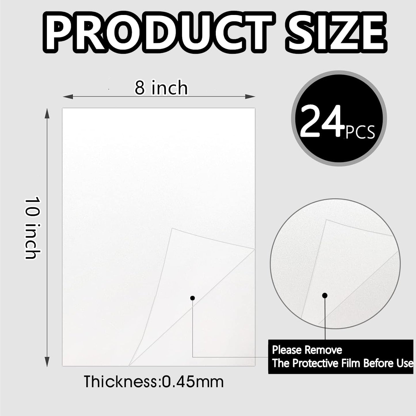 24pcs Sublimation Metal Photo Blanks 8x10 Inch - Make Your Permanent Photo Posters Signs, Sublimation Aluminum Blank for Crafters Small Businesses DIY Enthusiasts (Thickness 0.45mm)