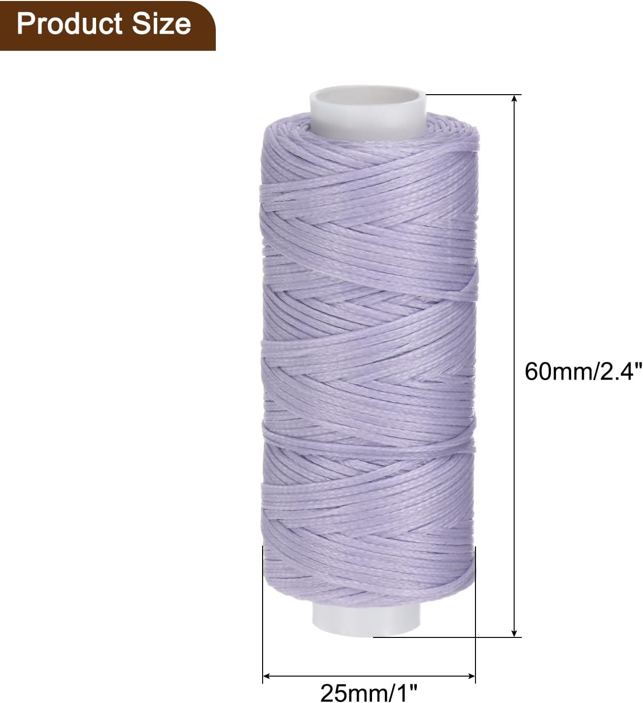 uxcell Leather Sewing Waxed Thread, 55 Yards / 50m 0.8mm 150D Flat Polyester All-Purpose Threads for Leather Crafts, Bookbinding, Lilac