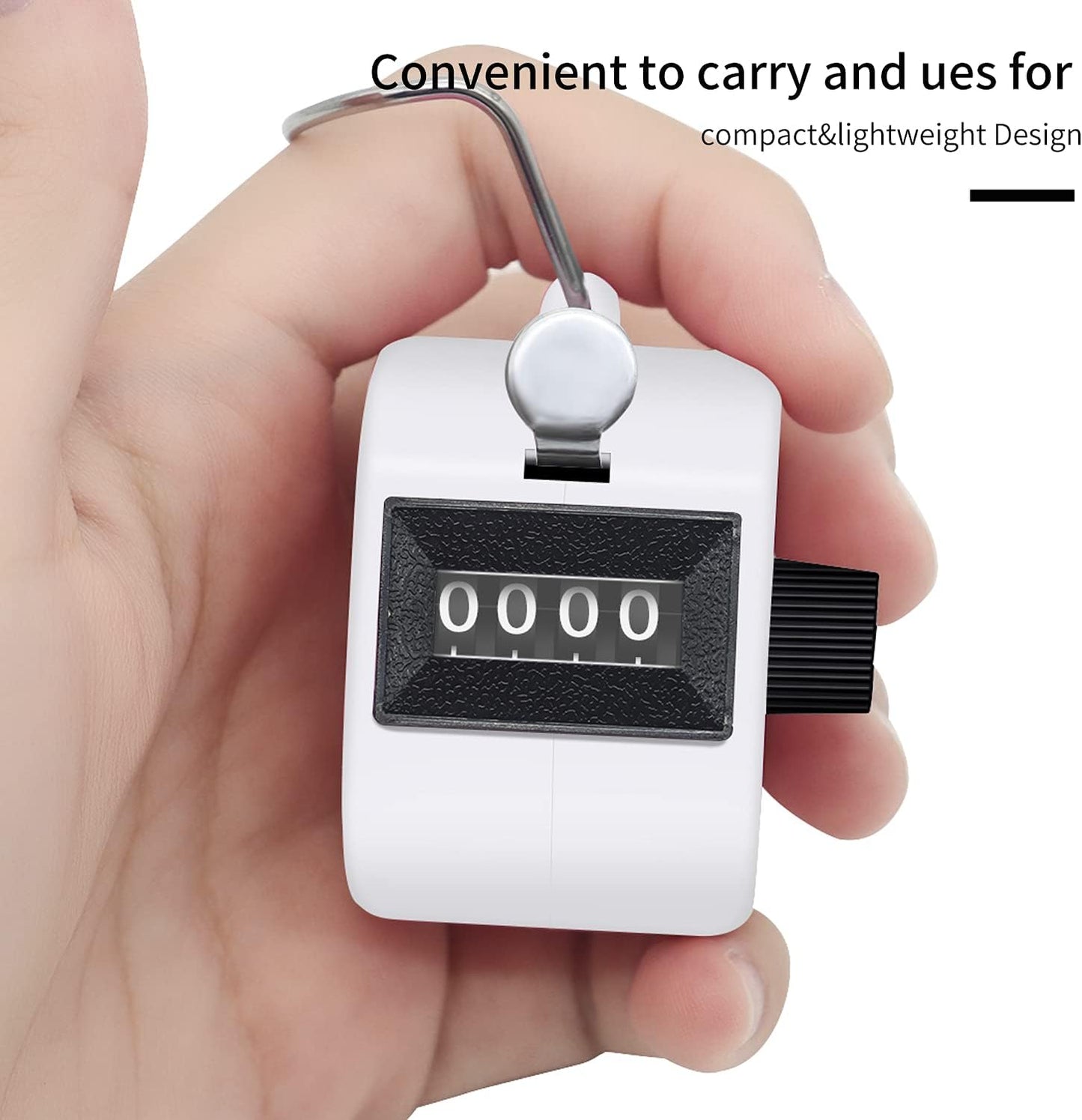 12 Pcs Hand Tally Counter 4-Digit Lap Counter Clicker, Manual Mechanical Handheld Pitch Click Counter with Finger Ring for School Golf & Knitting Row Croche