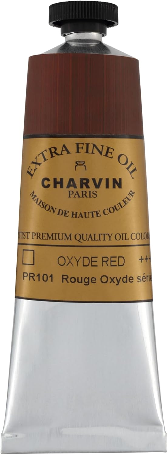 Charvin Extra Fine Oil Paint, Red Oxide 60 ml - Triple-Milled, Rich Texture, Poppy Oil-Based, Light-Fast, Handmade, Archival Quality