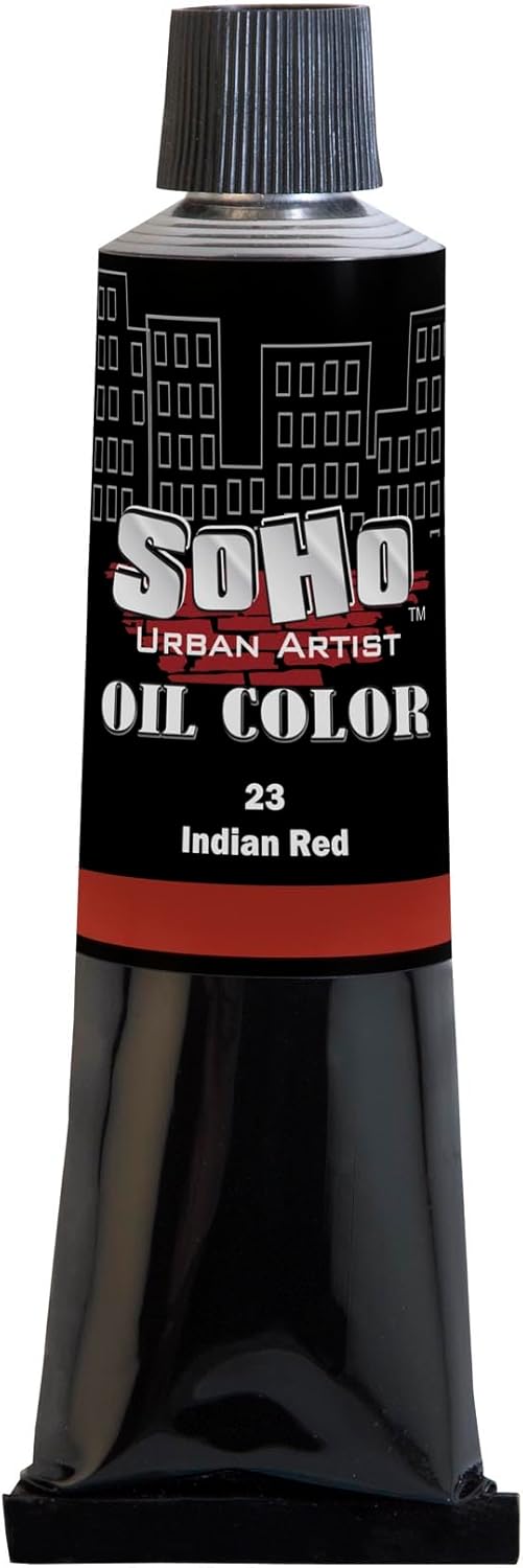 Soho Urban Artist Oil Paint - Indian Red, 170 ml Tube - Best Valued Oil Colors for Painting, Excellent Pigment Load