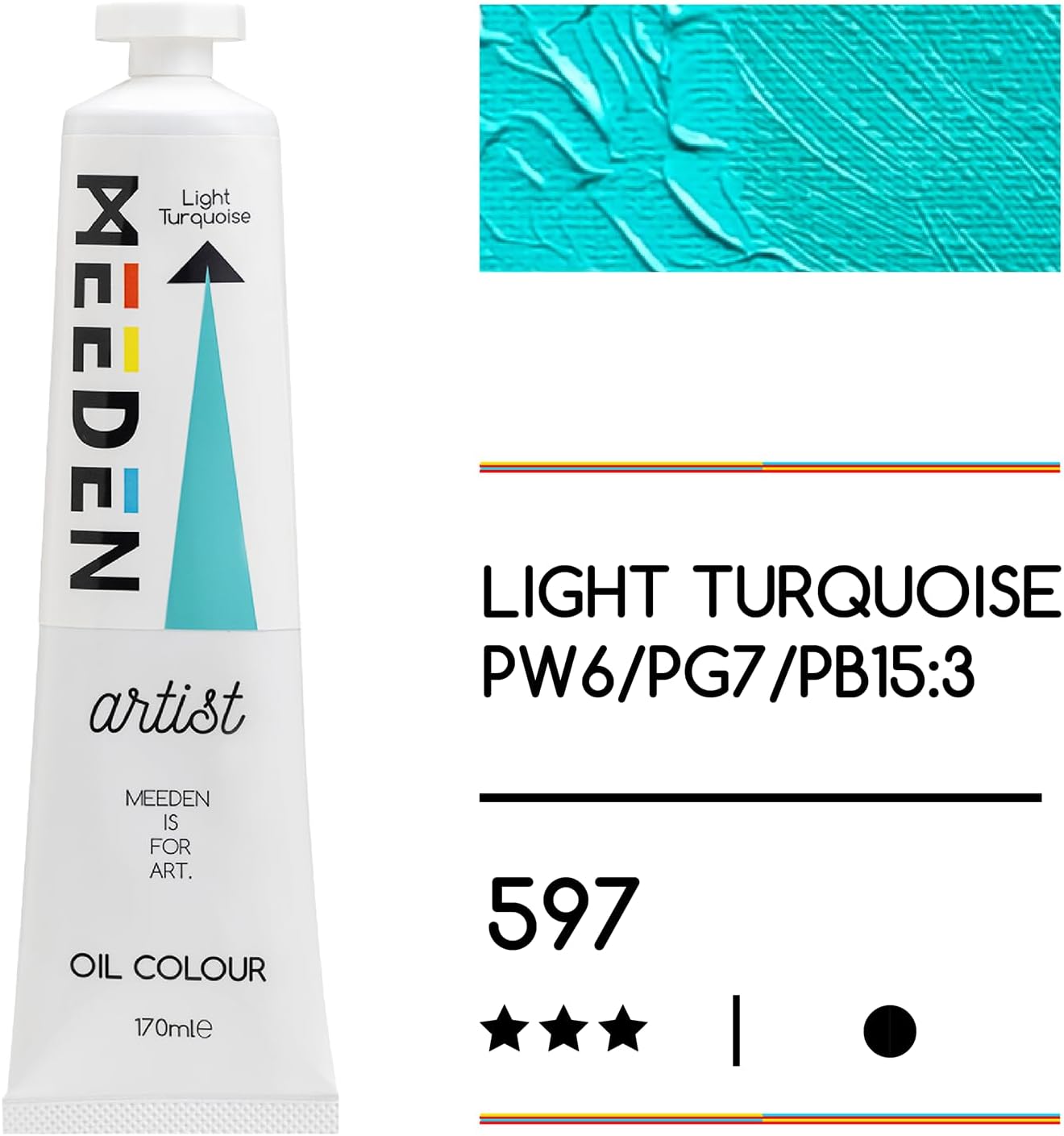 MEEDEN Artist Grade Oil Paint: Light Turquoise - 170ml/5.7oz Tube - Professional Art Paints for Canvas Painting