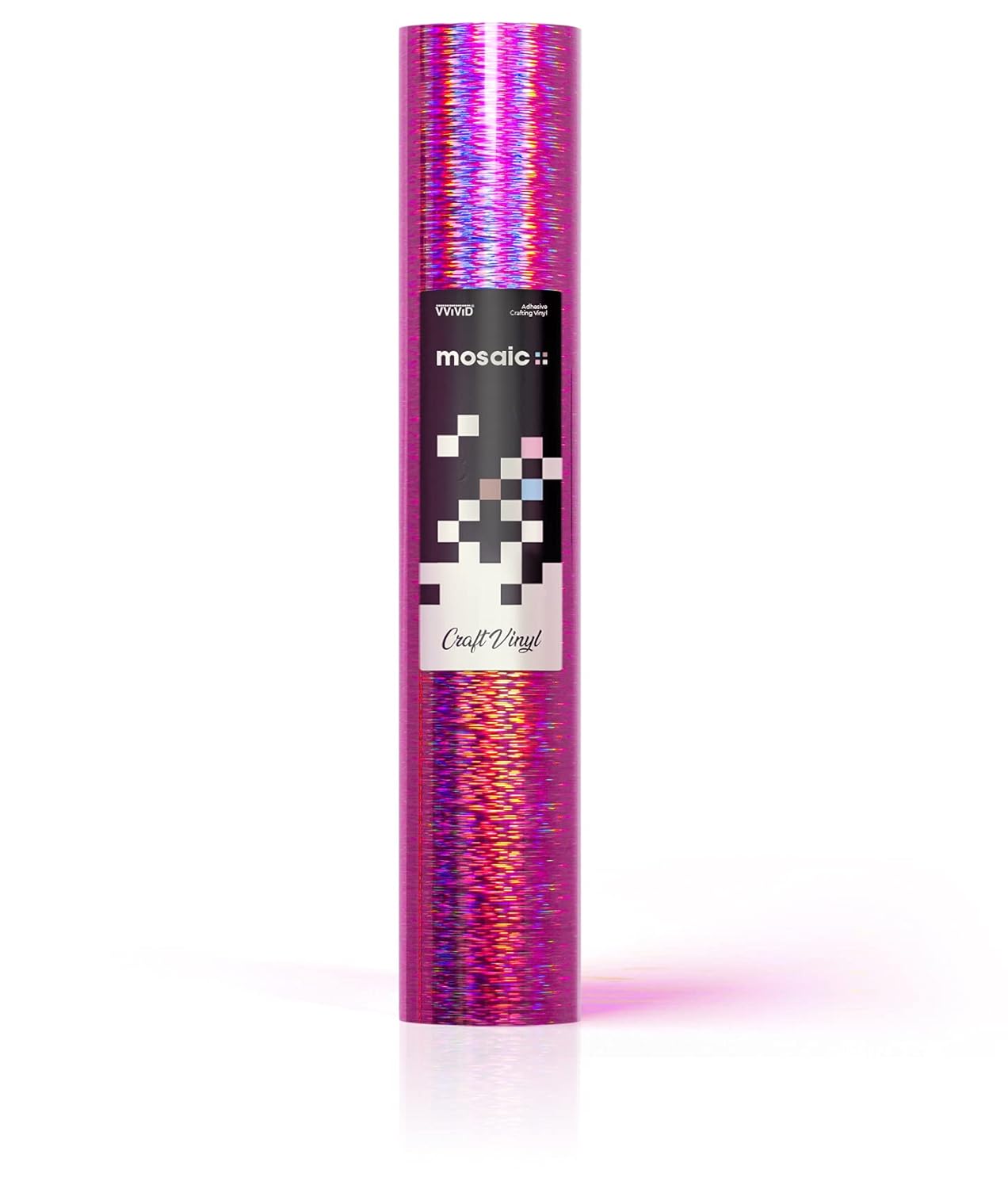 Mosaic+ Rose Pink Brushed Holographic 1ft x 5ft Crafting Vinyl Crinkle-Free 8yr UV Finish Crafting Vinyl, by VViViD