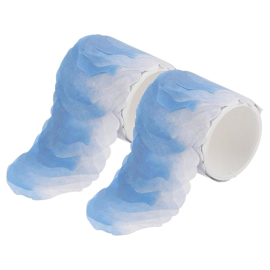 uxcell 2 Rolls Petal Washi Tape, 80 Pieces Floral Decorative Tape Colored Masking Tapes Crafting Supplies for DIY Crafts, Gift Wrapping, Scrapbook, Party Decorations, Large Sky Blue