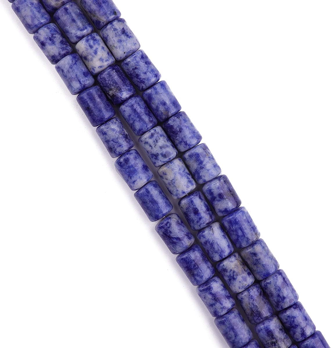 Natural Blue Sodalite Cylinder Stone Loose Semi Gemstone Beads for Jewelry Making 10mmx14mm 38cm