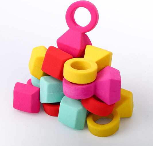 16 Pcs Eraser，Ring Erasers, 4 Assorted Colors, Funny Cute Rubber Erasers, Ring Shaped Pencil Eraser for Teachers, Office Use