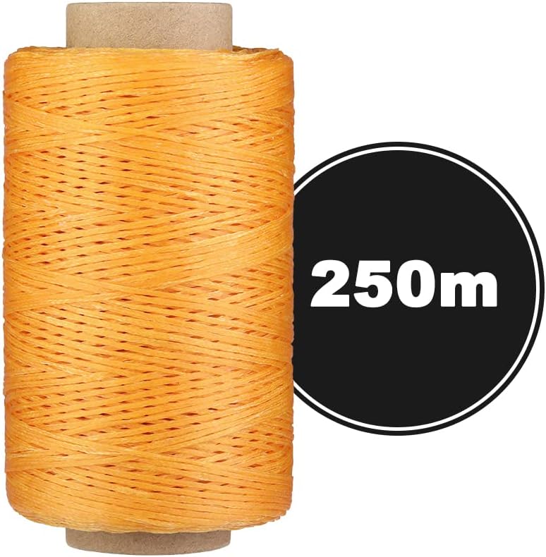 284 Yards Waxed Thread, 210D Heavy Duty Upholstery Wax Thread for Leather Sewing, 0.8mm Flat Waxed Cord for Bookbinding/Shoe Repairing/Leather Projects