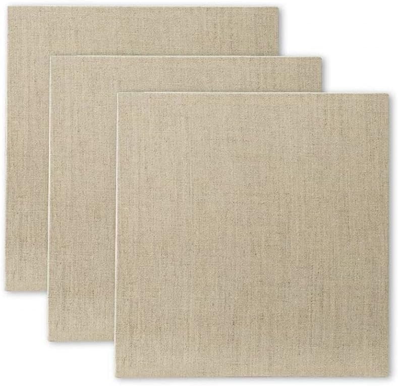 Senso Clear Primed Linen Panels - 4x4-3 Pack of Panels for Painting Oils, Acrylics, Pastels and More