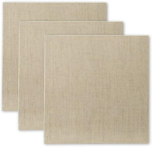 Senso Clear Primed Linen Panels - 4x4-3 Pack of Panels for Painting Oils, Acrylics, Pastels and More