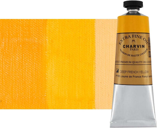 Charvin Extra Fine Oil Paint, French Yellow Deep 60 ml - Triple-Milled, Rich Texture, Poppy Oil-Based, Light-Fast, Handmade, Archival Quality