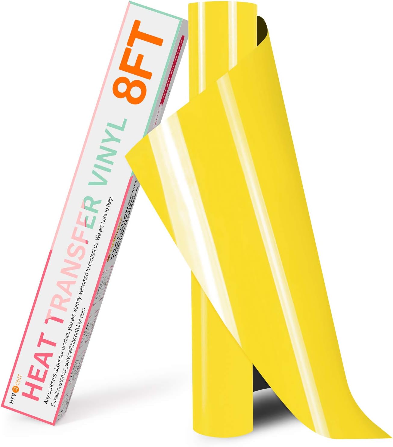 HTVRONT HTV Vinyl Rolls Heat Transfer Vinyl - 12" x 8ft Yellow HTV Vinyl for Shirts, Iron on Vinyl for All Cutting Machine - Easy to Cut & Weed for Heat Transfer Design (Yellow)