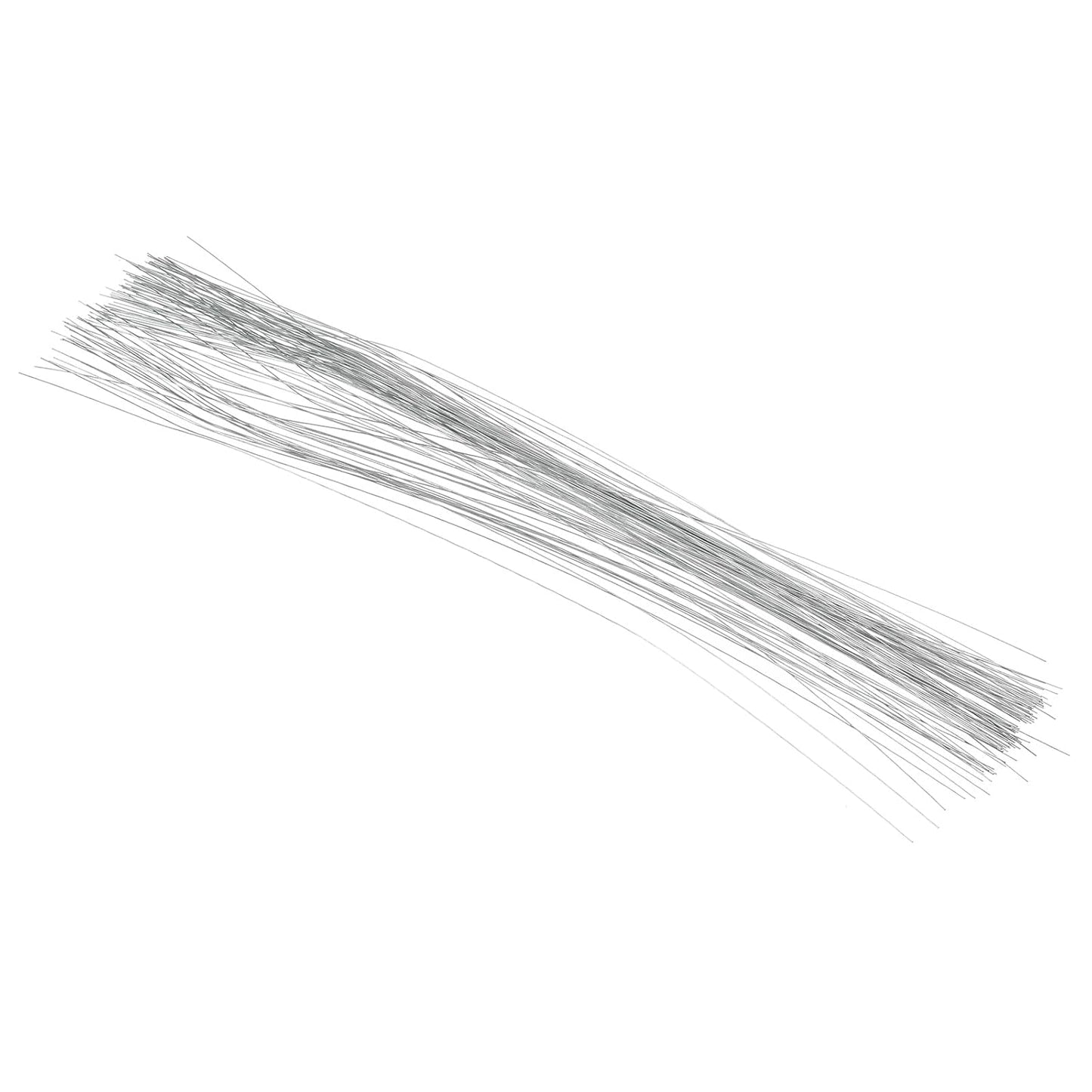 PATIKIL 26 Gauge 16" Floral Stem Wire, 100 Pcs Paper Wrapped Iron Artificial Flower Stem Accessories for DIY Bouquet Stem and Craft Decoration, Silver