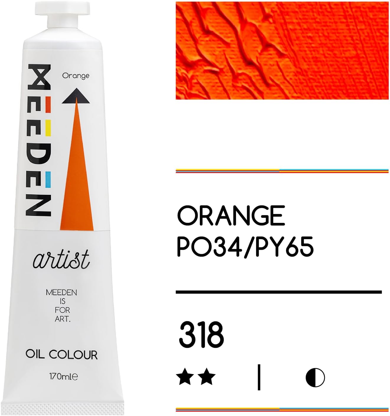 MEEDEN Artist Grade Oil Paint: Orange - 170ml/5.7oz Tube - Professional Art Paints for Canvas Painting