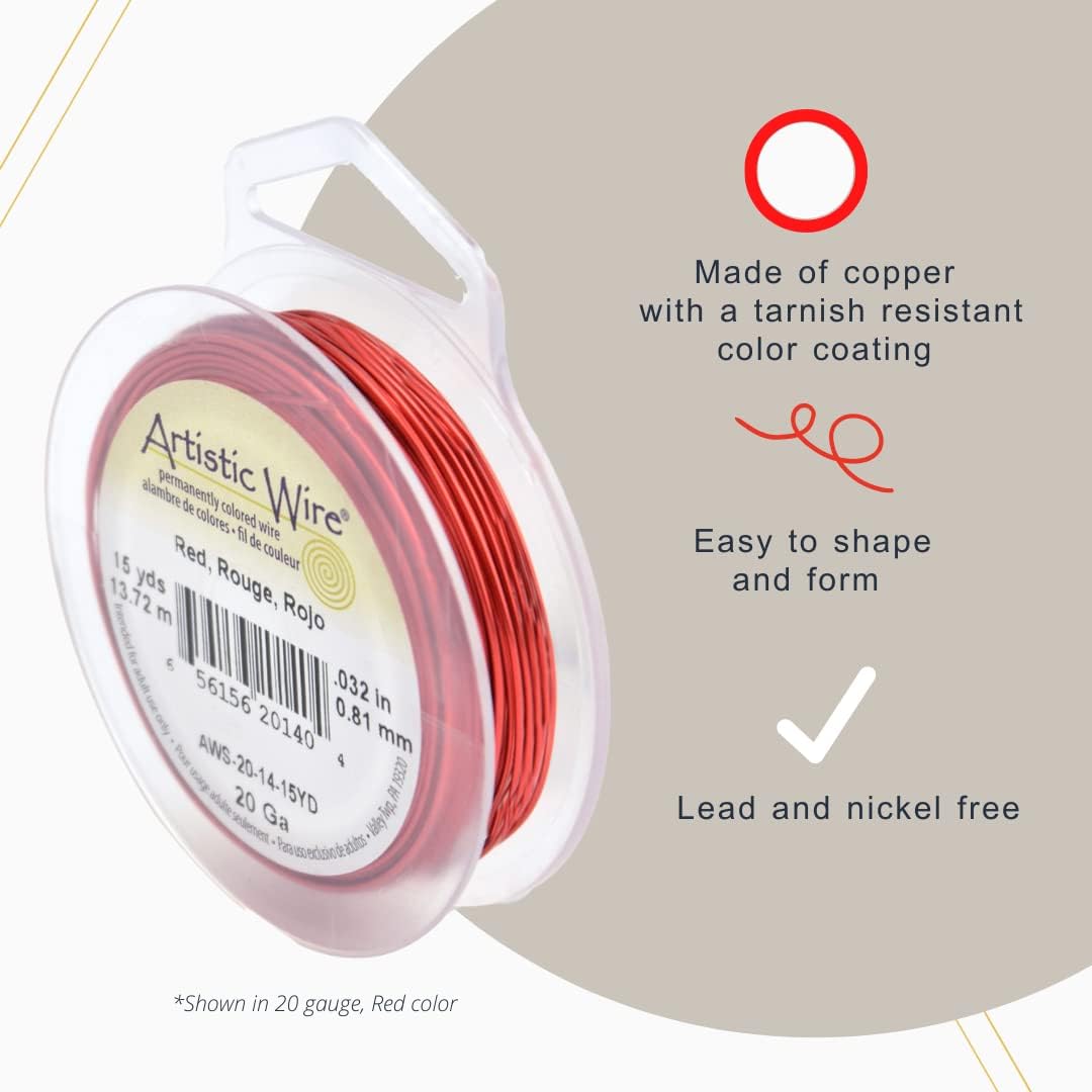 Artistic Wire, 22 Gauge Tarnish Resistant Colored Copper Craft Jewelry Wrapping Wire, Lavender, 15 yd