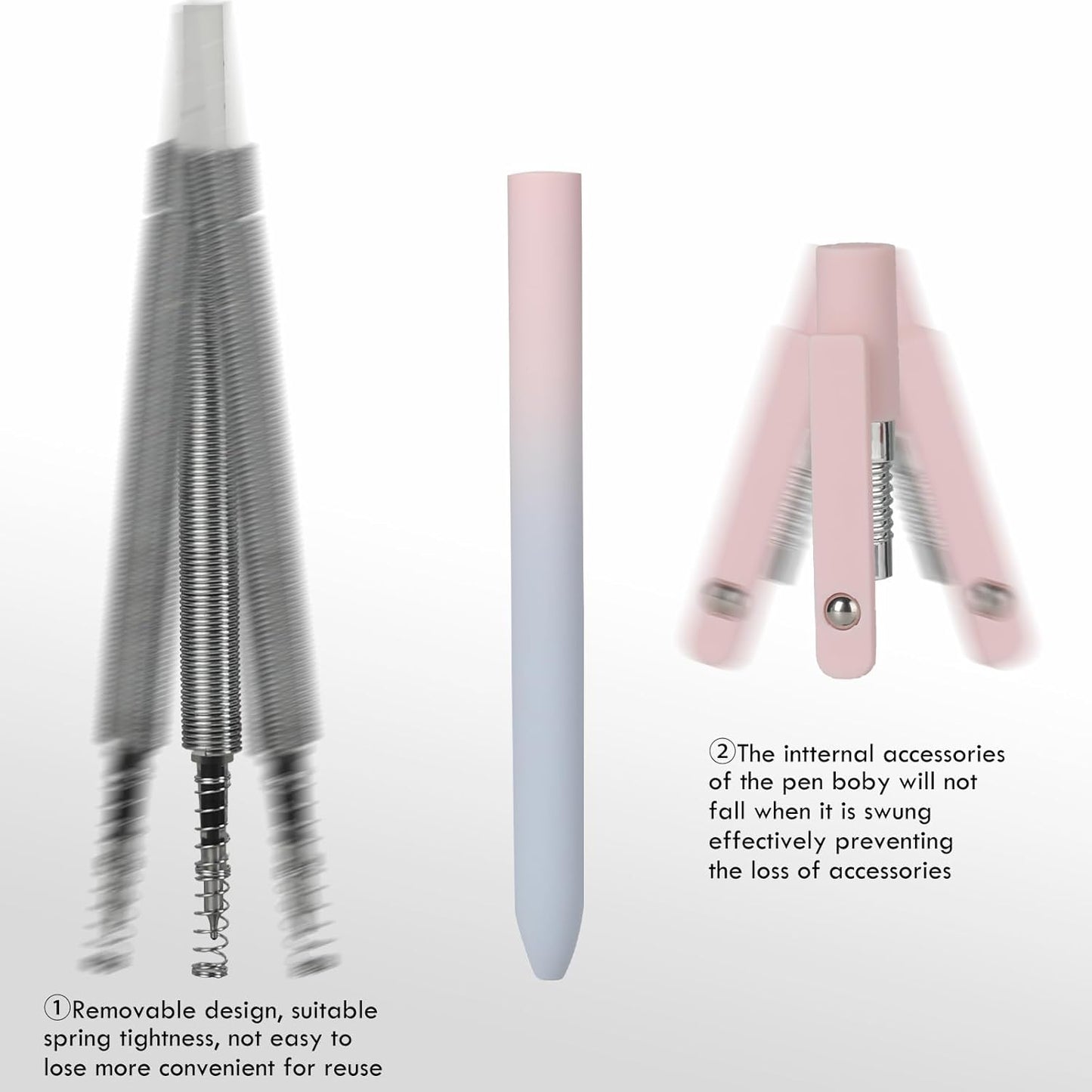 Ddaowanx Gel Pens, 5 Pcs 0.7mm Quick Dry Black Ink Pens Fine Point Smooth Writing Pens, Cute Office School Supplies Gifts for Women (5 Pcs Gradient-Black Ink)