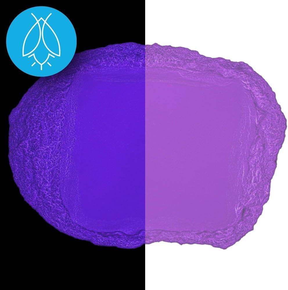 Glow in The Dark Pigment Powder - Neutral and Fluorescent Color for Art Painting, Fine Art, Nail Art Paint, and DIY Crafts - Long Lasting 10+ Color Options - Fluorescent Purple (1 Kilogram)